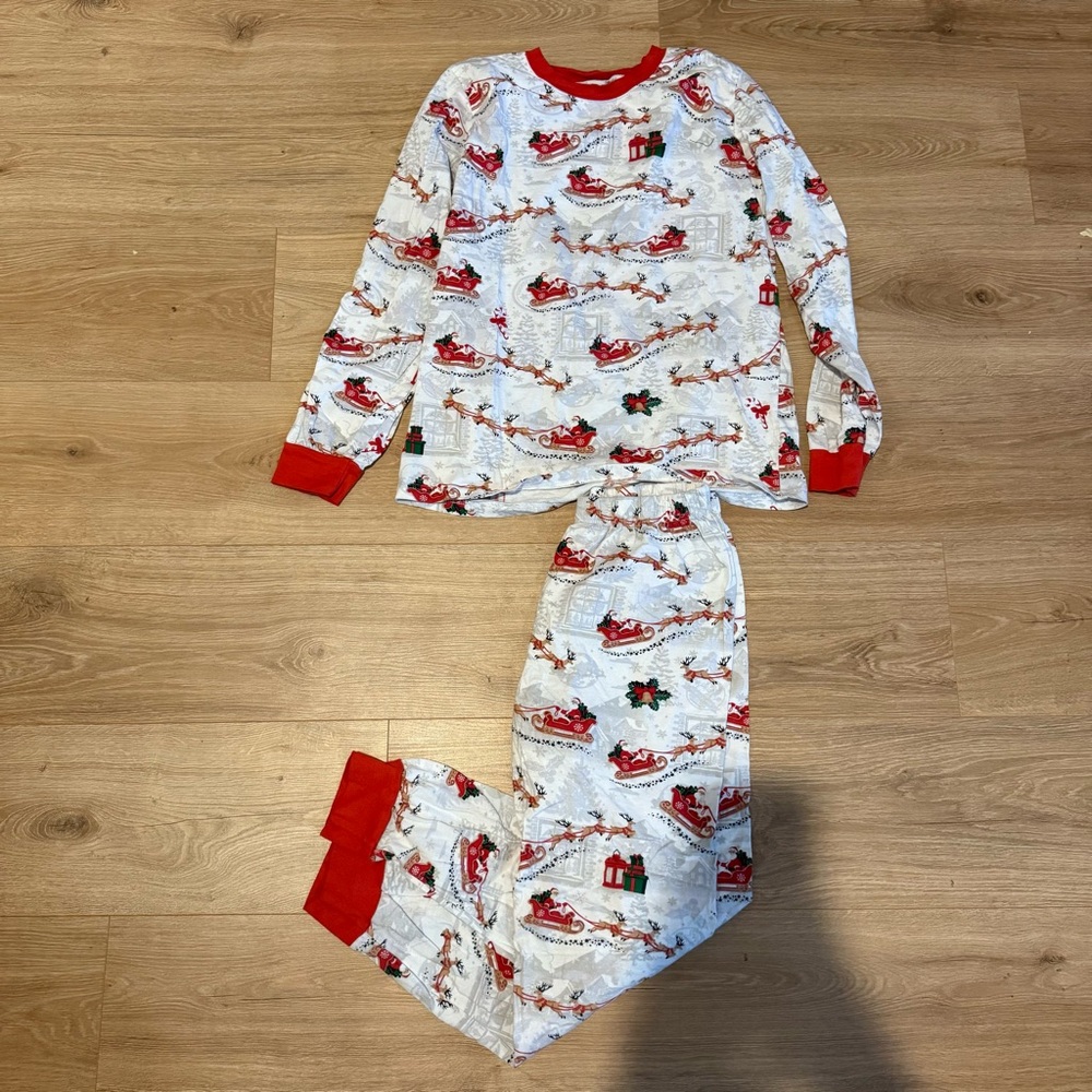 Pj Place Christmas Santa & Reindeer Pajama Set Adult Small